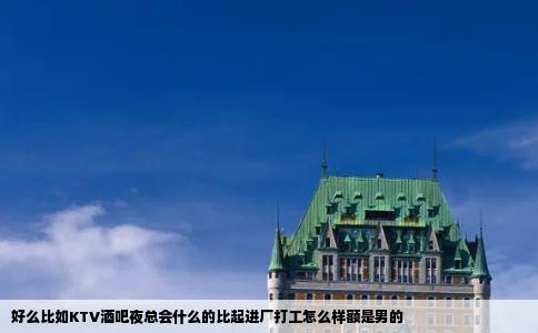 好么比如KTV酒吧夜总会什么的比起进厂打工怎么样额是男的