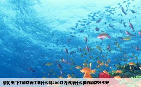 请问出门住酒店要注意什么啊200以内选择什么样的酒店好不好