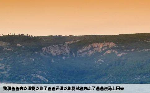 我和爸爸去吃酒我吃饱了爸爸还没吃饱我就说先走了爸爸说马上回来