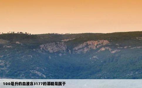 100毫升的血液含3177的酒精是属于