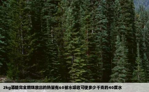 2kg酒精完全燃烧放出的热量有60被水吸收可使多少千克的40度水