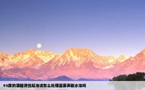 95度的酒精烫伤起泡该怎么处理需要弄破水泡吗