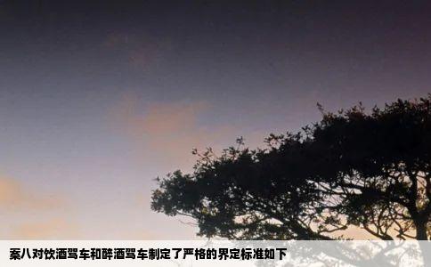 案八对饮酒驾车和醉酒驾车制定了严格的界定标准如下