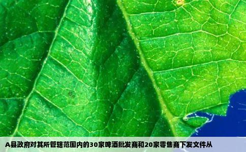 A县政府对其所管辖范围内的30家啤酒批发商和20家零售商下发文件从