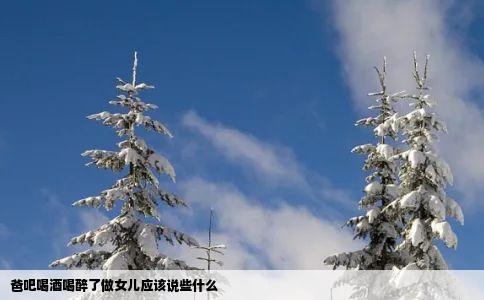 爸吧喝酒喝醉了做女儿应该说些什么