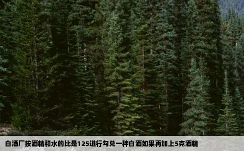 白酒厂按酒精和水的比是125进行勾兑一种白酒如果再加上5克酒精