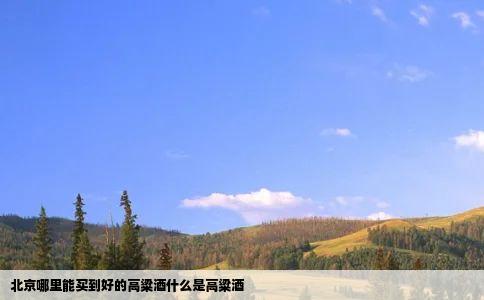 北京哪里能买到好的高粱酒什么是高粱酒