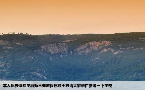 本人想去酒店学厨师不知道程序对不对请大家帮忙参考一下学校