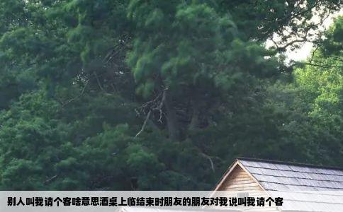 别人叫我请个客啥意思酒桌上临结束时朋友的朋友对我说叫我请个客