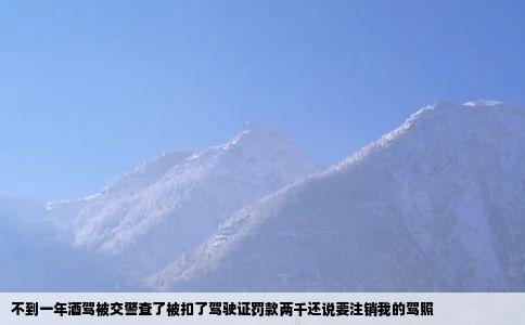 不到一年酒驾被交警查了被扣了驾驶证罚款两千还说要注销我的驾照