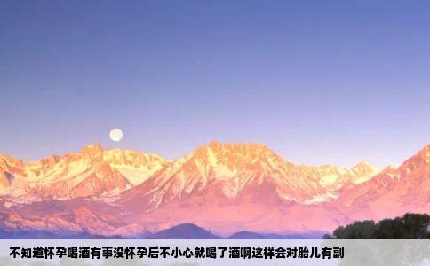不知道怀孕喝酒有事没怀孕后不小心就喝了酒啊这样会对胎儿有副