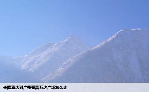 长隆酒店到广州番禺万达广场怎么走