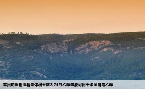常用的医用酒精是体积分数为75的乙醇溶液可用于杀菌消毒乙醇