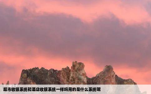 超市收银系统和酒店收银系统一样吗用的是什么系统呢