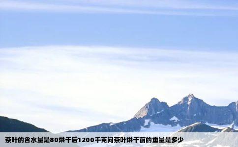 茶叶的含水量是80烘干后1200千克问茶叶烘干前的重量是多少