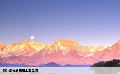茶叶水弄到衣服上怎么洗