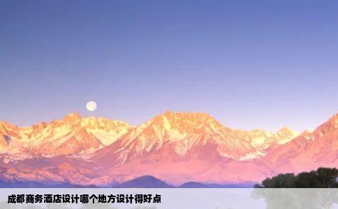 成都商务酒店设计哪个地方设计得好点
