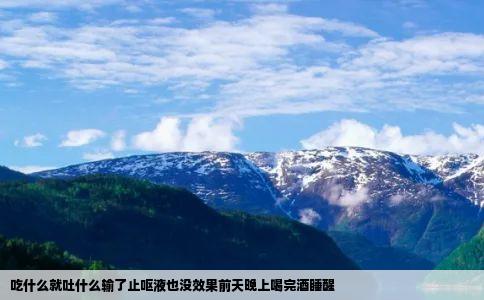 吃什么就吐什么输了止呕液也没效果前天晚上喝完酒睡醒