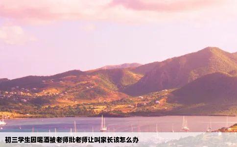 初三学生因喝酒被老师批老师让叫家长该怎么办