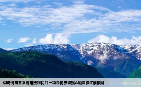 词与例句含义或用法相同的一项是例赤壁赋A酾酒临江横槊赋