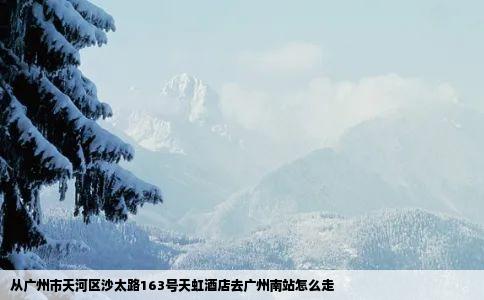 从广州市天河区沙太路163号天虹酒店去广州南站怎么走