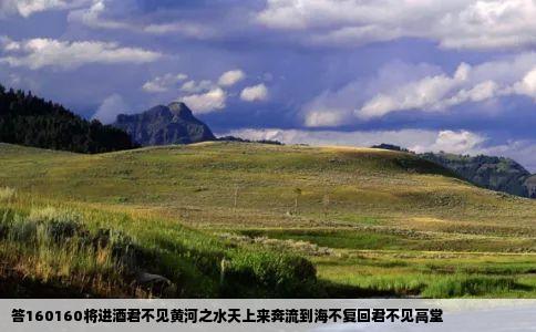 答160160将进酒君不见黄河之水天上来奔流到海不复回君不见高堂