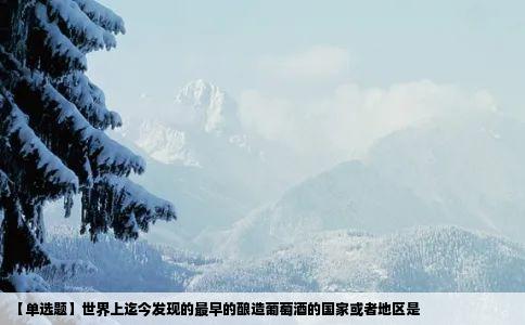 单选题世界上迄今发现的最早的酿造葡萄酒的国家或者地区是