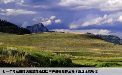 打一个电话给她说是爱她还口口声声说我爱你还喝了酒这话能相信