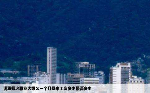 调酒师这职业火爆么一个月基本工资多少最高多少