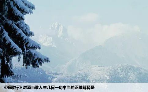 《短歌行》对酒当歌人生几何一句中当的正确解释是