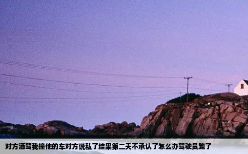 对方酒驾我撞他的车对方说私了结果第二天不承认了怎么办驾驶员跑了