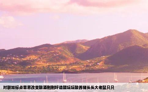 对联加标点意思改变酿酒刚刚好造醋坛坛酸养猪头头大老鼠只只