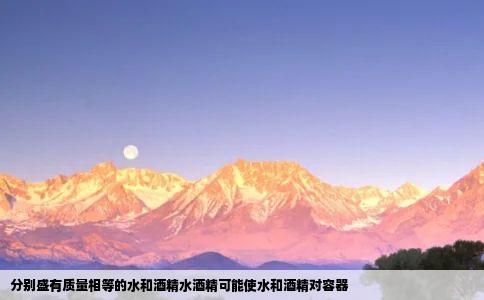 分别盛有质量相等的水和酒精水酒精可能使水和酒精对容器