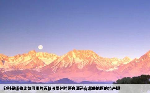 分别是哪些比如四川的五粮液贵州的茅台酒还有哪些地区的特产呢