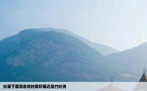 汾酒下面是杏花村更好喝还是竹叶青