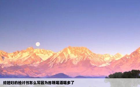 给媳妇的检讨书怎么写因为昨晚喝酒喝多了