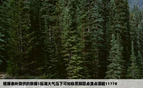 根据表所提供的数据1标准大气压下可知物质凝固点沸点酒精11778