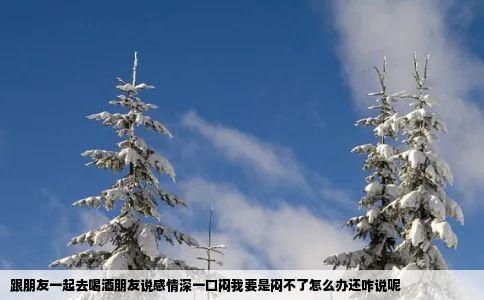 跟朋友一起去喝酒朋友说感情深一口闷我要是闷不了怎么办还咋说呢