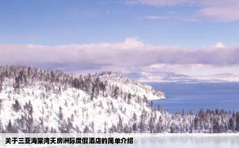 关于三亚海棠湾天房洲际度假酒店的简单介绍