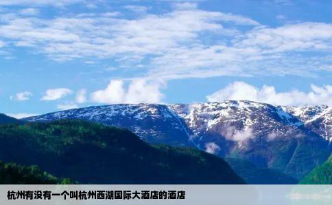 杭州有没有一个叫杭州西湖国际大酒店的酒店