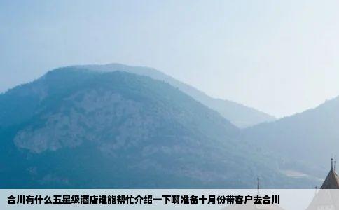 合川有什么五星级酒店谁能帮忙介绍一下啊准备十月份带客户去合川