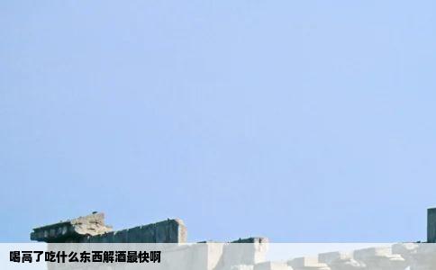 喝高了吃什么东西解酒最快啊