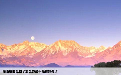 喝酒喝的吐血了怎么办是不是胃穿孔了