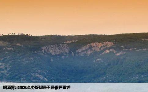 喝酒胃出血怎么办好呢是不是很严重着