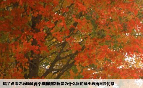 喝了点酒之后睡醒两个胳膊特别疼是为什么疼的睡不着而且是间歇