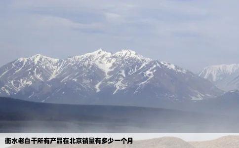 衡水老白干所有产品在北京销量有多少一个月