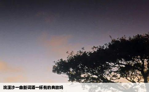 浣溪沙一曲新词酒一杯有的典故吗
