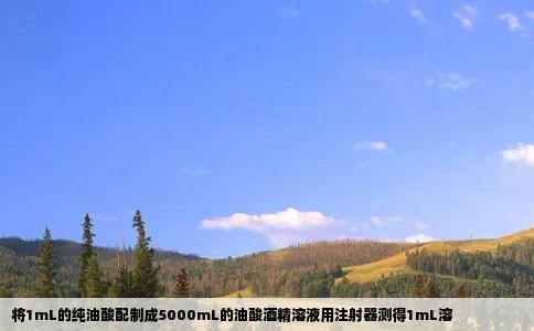 将1mL的纯油酸配制成5000mL的油酸酒精溶液用注射器测得1mL溶