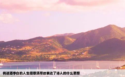 将进酒李白的人生得意须尽欢表达了诗人的什么思想