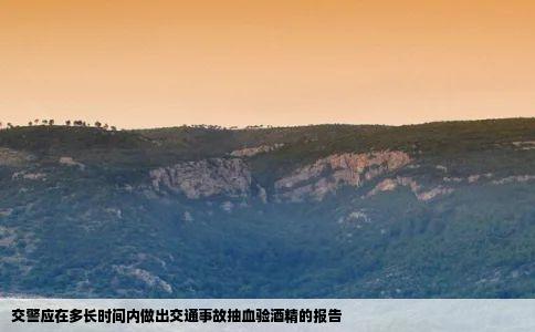 交警应在多长时间内做出交通事故抽血验酒精的报告